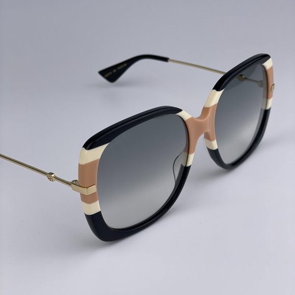 NEW GUCCI LOGO GG0511S 006 Black Multicolor Gray Gradient Square Women Sunglasse - Picture 4 of 10